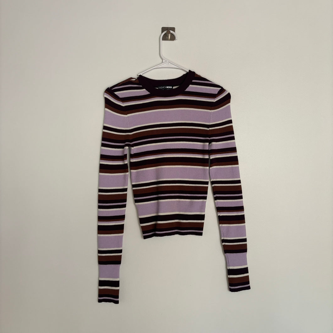 lilac striped sweater