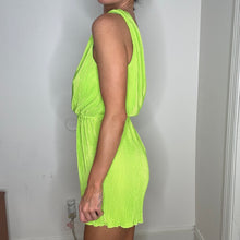 Load image into Gallery viewer, lime green plunge neck romper
