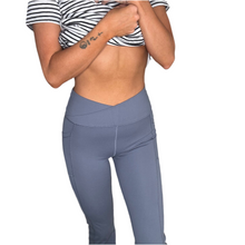 Load image into Gallery viewer, muted blue calvin klein flare yoga pants
